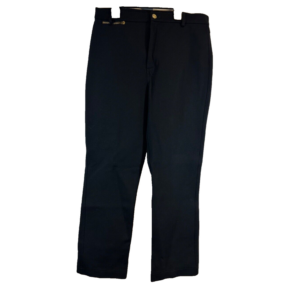 ST. JOHN SPORT Marie Gray Straight Black Pants Zipper Size 8 No Pocket USA D15